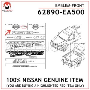 62890-EA500 NISSAN GENUINE EMBLEM-FRONT