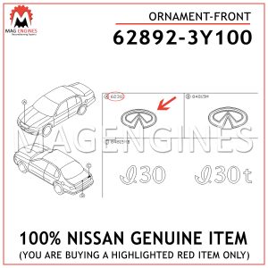 62892-3Y100 NISSAN GENUINE ORNAMENT-FRONT