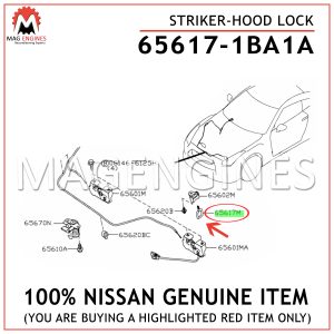 65617-1BA1A NISSAN GENUINE STRIKER-HOOD LOCK