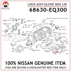 68630-EQ300 NISSAN GENUINE LOCK ASSY-GLOVE BOX LID 68630EQ300