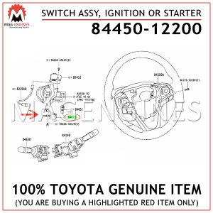 84450-12200 TOYOTA GENUINE SWITCH ASSY, IGNITION OR STARTER 8445012200