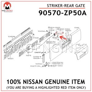 90570-ZP50A NISSAN GENUINE STRIKER-REAR GATE