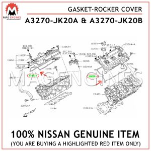 A3270-JK20A & A3270-JK20B NISSAN GENUINE GASKET-ROCKER COVER