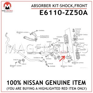 E6110-ZZ50A NISSAN GENUINE ABSORBER KIT-SHOCK, FRONT