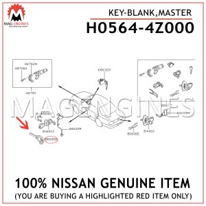H0564-4Z000 NISSAN GENUINE KEY-BLANK, MASTER