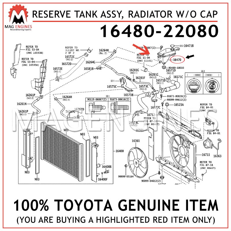 Toyota 16443-15210 Radiator Tank Plate Lock 