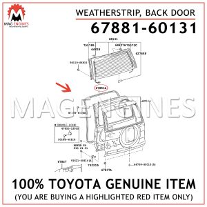 67881-60131 For Toyota LAND CRUISER PRADO WEATHERSTRIP BACK DOOR