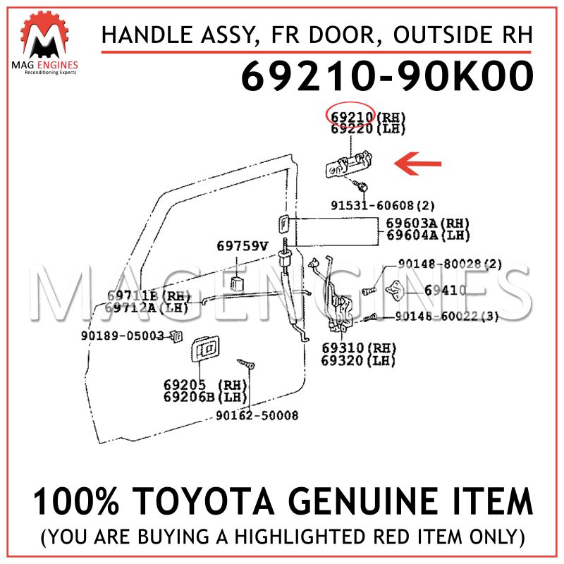 Genuine Toyota 74813-17010-02 Door Handle