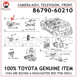86790-60210 TOYOTA GENUINE CAMERA ASSY, TELEVISION, FRONT 8679060210