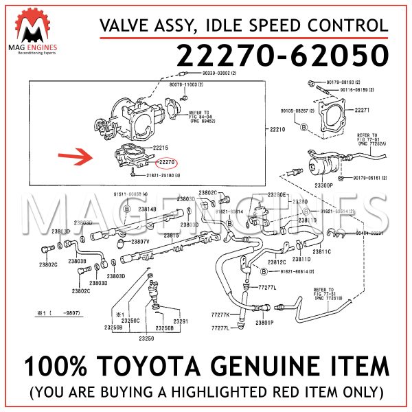 22270-62050 TOYOTA GENUINE VALVE ASSY, IDLE SPEED CONTROL(FOR THLOTTLE BODY) 2227062050