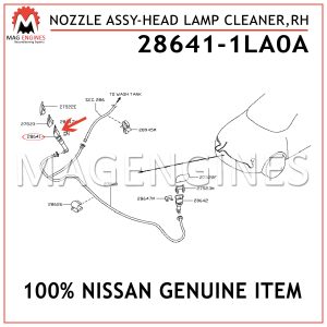 28641-1LA0A NISSAN GENUINE NOZZLE ASSY-HEAD LAMP CLEANER, RH 286411LA0A