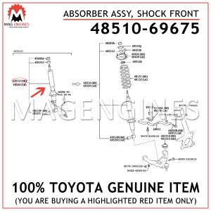 48510-69675 TOYOTA GENUINE ABSORBER ASSY, SHOCK FRONT 4851069675