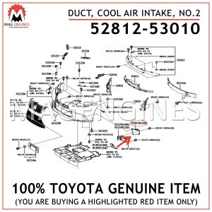 52812-53010 TOYOTA GENUINE DUCT, COOL AIR INTAKE, NO.2 5281253010