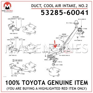 53285-60041 TOYOTA GENUINE DUCT, COOL AIR INTAKE, NO.2 5328560041