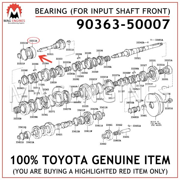 90363-50007 TOYOTA GENUINE BEARING (FOR INPUT SHAFT FRONT) 9036350007