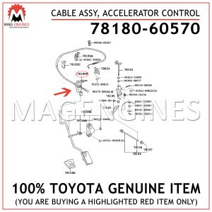 78180-60570 TOYOTA GENUINE CABLE ASSY, ACCELERATOR CONTROL 7818060570