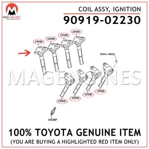 90919-02230 TOYOTA GENUINE COIL ASSY, IGNITION 9091902230