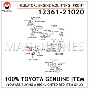 12361-21020 TOYOTA GENUINE INSULATOR, ENGINE MOUNTING, FRONT (FOR TRANSVERSE ENGINE) 1236121020