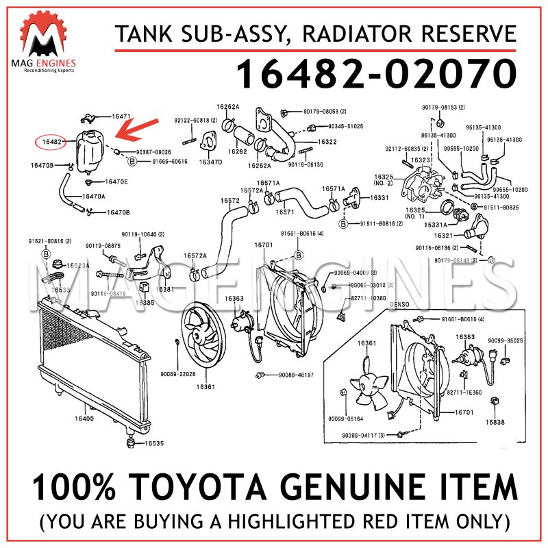 Toyota 16443-15210 Radiator Tank Plate Lock 