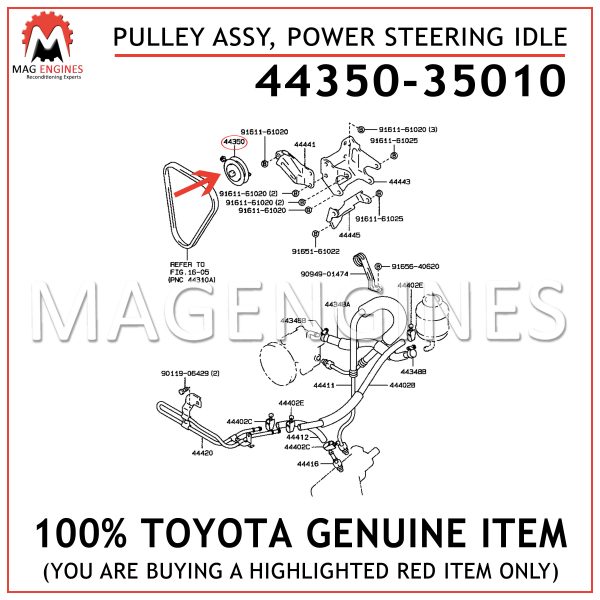 44350-35010 TOYOTA GENUINE PULLEY ASSY, POWER STEERING IDLE 4435035010