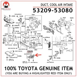 53209-53080 TOYOTA GENUINE DUCT, COOL AIR INTAKE 5320953080