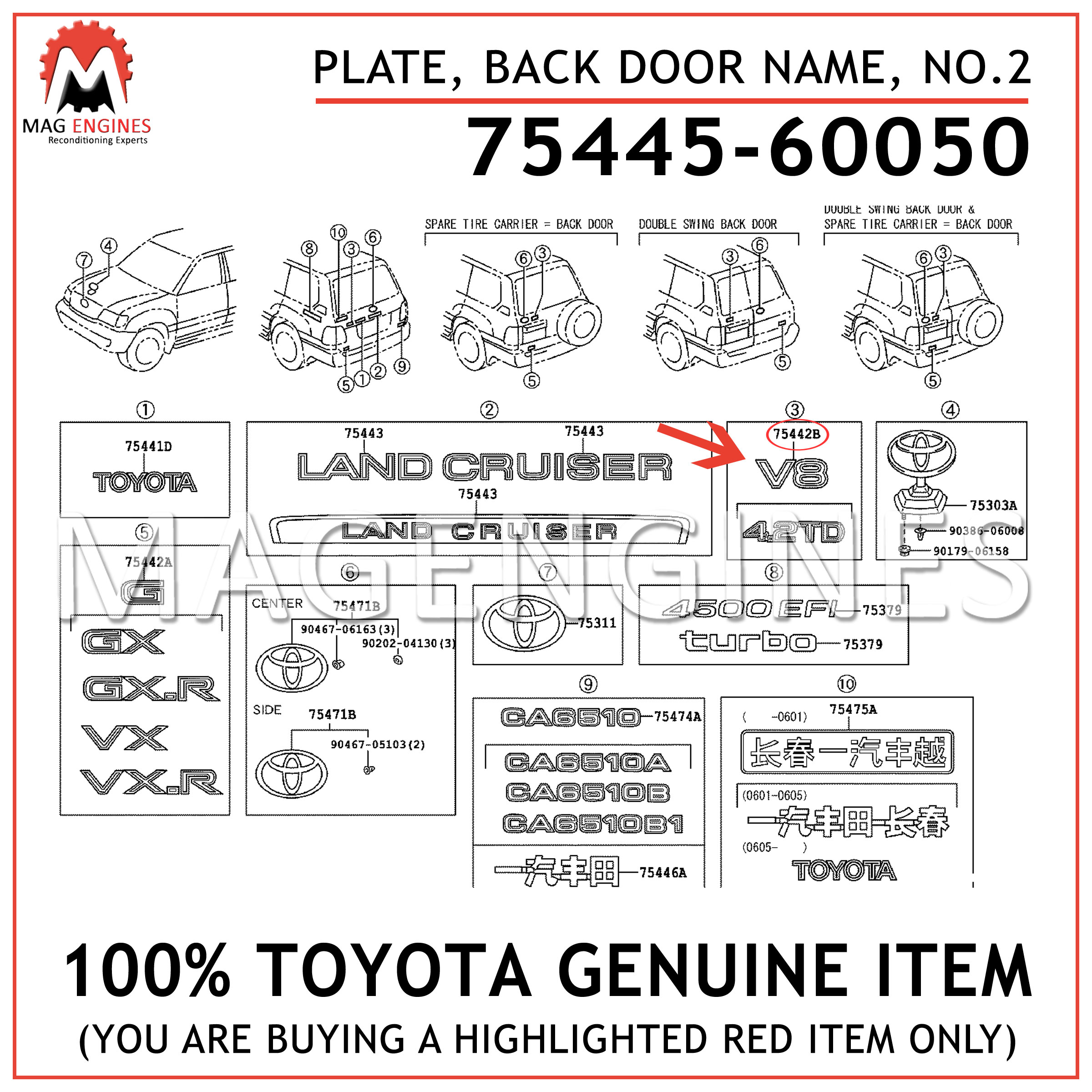 Genuine Toyota 75445-35080 Luggage Compartment Plate 