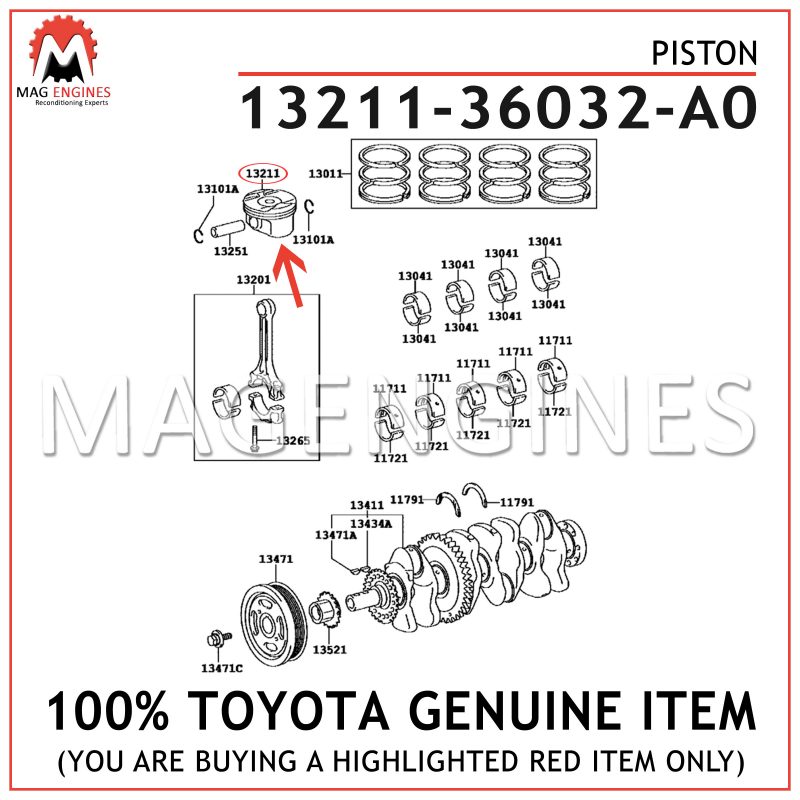 Toyota 13211-36032-A0 Engine Piston 