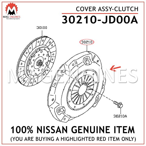 30210-JD00A NISSAN GENUINE COVER ASSY-CLUTCH 30210JD00A