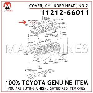 11212-66011 TOYOTA GENUINE COVER, CYLINDER HEAD, NO.2 1121266011