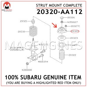 20320-AA112 SUBARU GENUINE STRUT MOUNT COMPLETE 20320AA112
