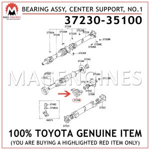 37230-35100 TOYOTA GENUINE BEARING ASSY, CENTER SUPPORT, NO.1 3723035100