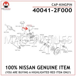 40041-2F000 NISSAN GENUINE CAP-KINGPIN 400412F000