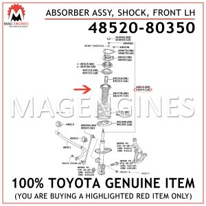 48520-80350 TOYOTA GENUINE ABSORBER ASSY, SHOCK, FRONT LH 4852080350
