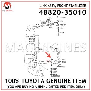 48820-35010 TOYOTA GENUINE LINK ASSY, FRONT STABILIZER 4882035010