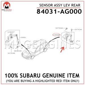84031-AG000 SUBARU GENUINE SENSOR ASSY LEV REAR 84031AG000
