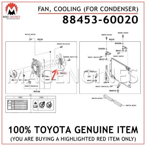 88453-60020 TOYOTA GENUINE FAN, COOLING (FOR CONDENSER) 8845360020