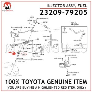 23209-79205 TOYOTA GENUINE INJECTOR ASSY, FUEL 2320979205