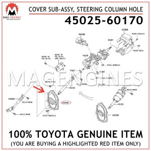 45025-60170 TOYOTA GENUINE COVER SUB-ASSY, STEERING COLUMN HOLE 4502560170