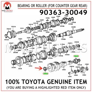 90363-30049 TOYOTA GENUINE BEARING OR ROLLER (FOR COUNTER GEAR REAR) 9036330049
