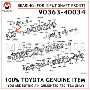90363-40034 TOYOTA GENUINE BEARING (FOR INPUT SHAFT FRONT) 9036340034