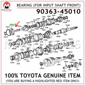 90363-45010 TOYOTA GENUINE BEARING (FOR INPUT SHAFT FRONT) 9036345010