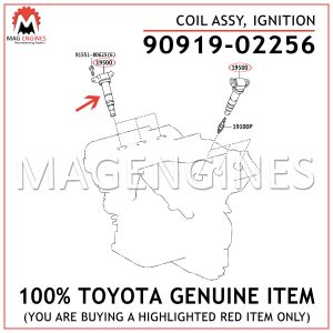 90919-02256 TOYOTA GENUINE COIL ASSY, IGNITION 9091902256