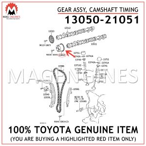 13050-21051 TOYOTA GENUINE GEAR ASSY, CAMSHAFT TIMING 1305021051