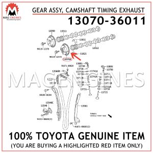 13070-36011 TOYOTA GENUINE GEAR ASSY, CAMSHAFT TIMING EXHAUST 1307036011