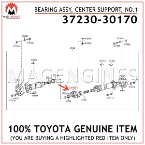 37230-30170 TOYOTA GENUINE BEARING ASSY, CENTER SUPPORT, NO.1 3723030170