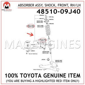 FRONT GENUINE Toyota 48510-69126 ABSORBER ASSY SHOCK RH or LH 4851069126 OEM