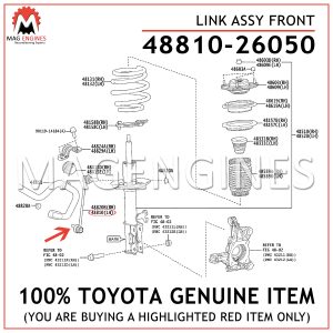 48810-26050 TOYOTA GENUINE LINK ASSY FRONT 4881026050