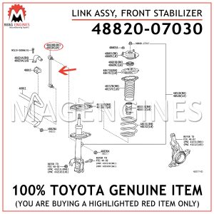 48820-07030 TOYOTA GENUINE LINK ASSY, FRONT STABILIZER 4882007030
