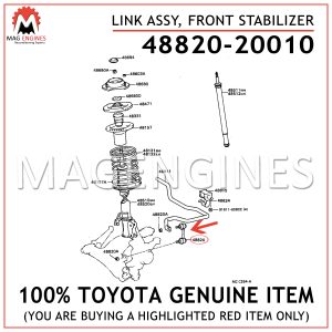 48820-20010 TOYOTA GENUINE LINK ASSY, FRONT STABILIZER 4882020010