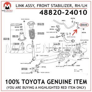 48820-24010 TOYOTA GENUINE LINK ASSY, FRONT STABILIZER, RHLH 4882024010